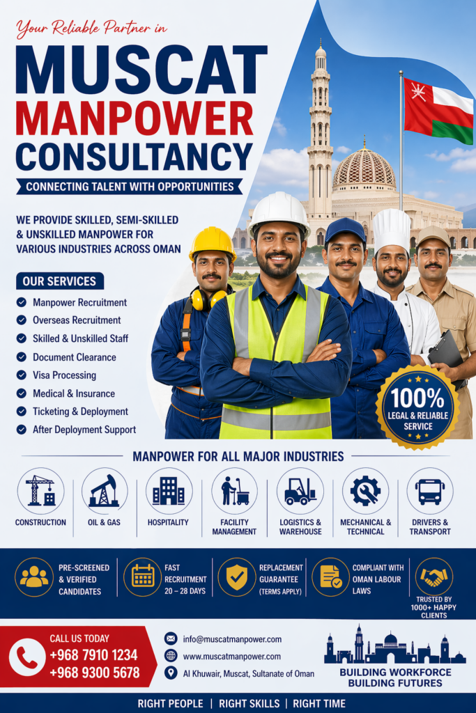 Reliable manpower solutions in Muscat